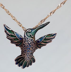 Colibrí Dije Artesanal Elegante Esmalte Joyería Afuego