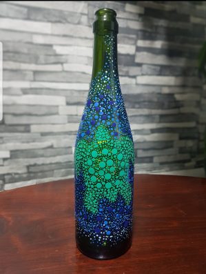 Botella Pintada a Mano Tortuga Marina