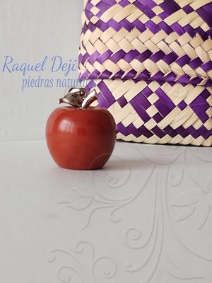 Dije Manzana de Jaspe Rojo