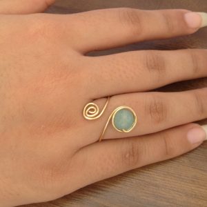 Anillo con ágata menta